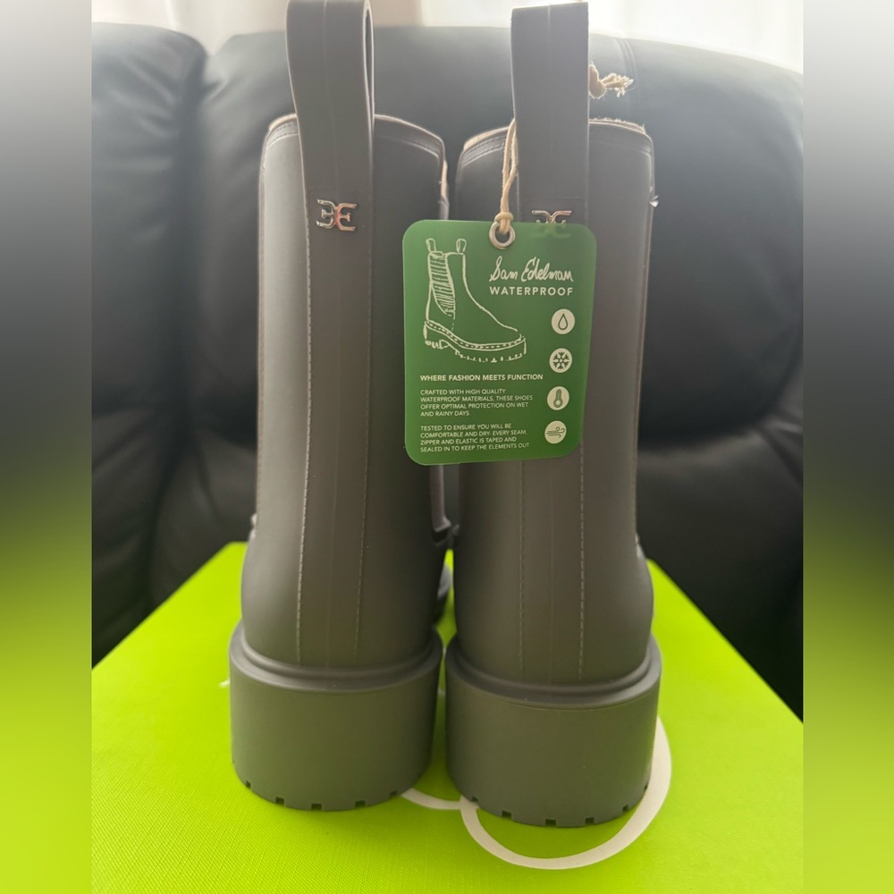 Sam Edelman Gray Rain Rubber Boots with Weatherproof Design- NWT size 10 - Picture 6 of 8